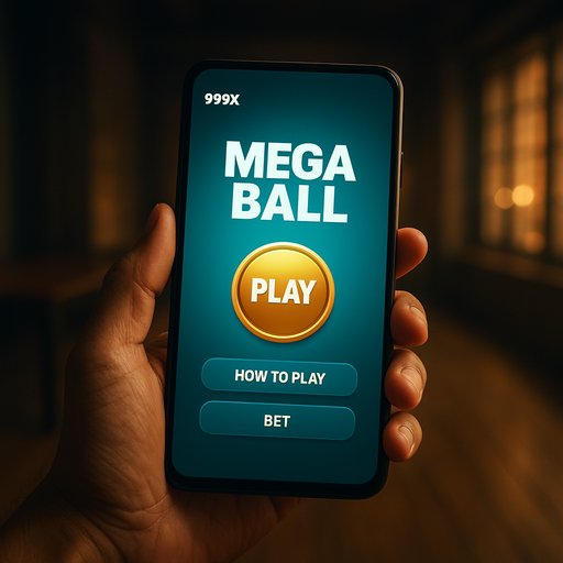 999X ডিভাইসে Mega Ball অ্যাপ ইন্টারফেস